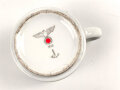 Heer, Kantinenporzellan große Tasse, Durchmesser etwa 10,5cm, Hersteller Kolmar 1940. Gebraucht, am Rand defekt