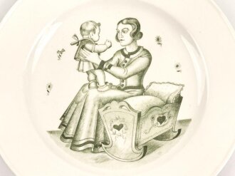 NSV Teller 1934 Mutter und Kind, Durchmesser 23cm, Gebrauchsspuren, unbeschädigtes Stück