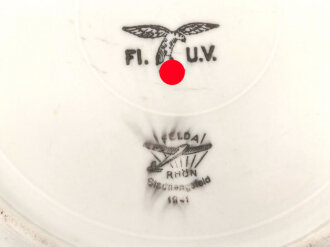 Luftwaffe, Kantinenporzellan flacher Teller, Durchmesser 24cm, HerstellerFelda Rhön 1941. Gebraucht.