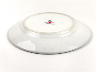 Luftwaffe, Kantinenporzellan flacher Teller, Durchmesser 23cm, Hersteller Bauscher Weiden 1939. Gebraucht.