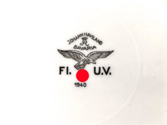 Luftwaffe, Kantinenporzellan tiefer Teller , Durchmesser 23cm. Hersteller Johann Haviland,  Gebraucht.