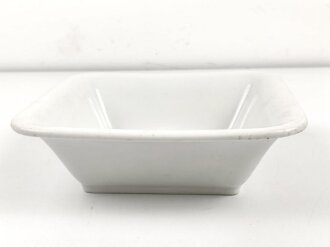 Heer, , Kantinenporzellan große, eckige Schale, Kantenlänge 26cm, Hersteller Hutschenreuther Bavaria 1937. Gebraucht, zusätzlich markiert Reichsarbeitsdienst