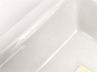 Heer, , Kantinenporzellan große, eckige Schale, Kantenlänge 26cm, Hersteller Hutschenreuther Bavaria 1937. Gebraucht, zusätzlich markiert Reichsarbeitsdienst