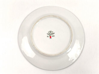Luftwaffe, Kantinenporzellan flacher Teller, Durchmesser 23cm, Hersteller Johann Haviland Bavaria 1942. Gebraucht.