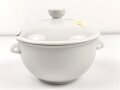 Deutsche Arbeitsfront, Kantinenporzellan große Schüssel mit Deckel,  Durchmesser 21,5cm, Hersteller Felda Rhön, gebraucht