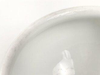 Luftwaffe,  Kantinenporzellan große Terrine mit Löwenköpfen, Durchmesser etwa 24cm, Hersteller Johann Haviland 1938. Gebraucht.