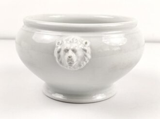 Luftwaffe,  Kantinenporzellan große Terrine mit Löwenköpfen, Durchmesser etwa 24cm, Hersteller Johann Haviland 1938. Gebraucht.