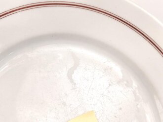 Kriegsmarine, Kantinenporzellan flacher Teller, Durchmesser 25cm, Hersteller KPM 1941, gebraucht