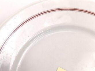Kriegsmarine, Kantinenporzellan flacher Teller, Durchmesser 25cm, Hersteller KPM 1941, gebraucht