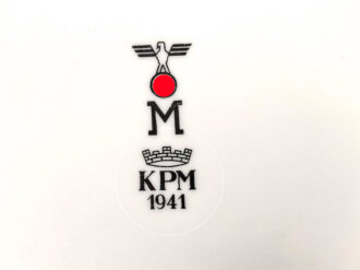 Kriegsmarine, Kantinenporzellan flacher Teller, Durchmesser 25cm, Hersteller KPM 1941, gebraucht