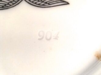 Luftwaffe,  Kantinenporzellan Dessertschale, Durchmesser etwa 16,5cm, Hersteller Heinrich & Co 1938. Gebraucht.