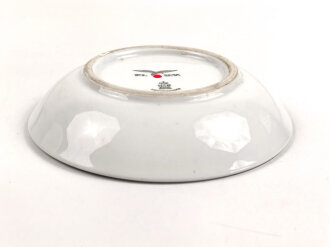 Luftwaffe,  Kantinenporzellan Dessertschale, Durchmesser etwa 16,5cm, Hersteller Heinrich & Co 1938. Gebraucht.