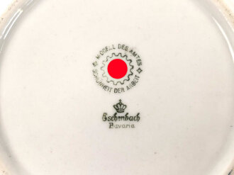 Deutsche Arbeitsfront, Kantinenporzellan, kleiner Teller, Durchmesser 15cm, Hersteller Eschenbach Bavaria, gebraucht