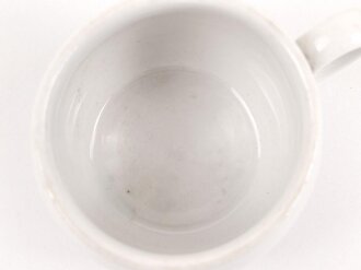 Deutsche Arbeitsfront, Kantinenporzellan, Kaffeetasse, Durchmesser 8cm, Hersteller Eschenbach Bavaria, gebraucht