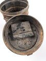 Luftschutz Gasmaskendose "AUER" Originallack, ungereinigtes Stück