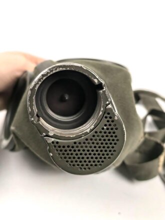 Wehrmacht,  Gasmaske Modell 1930 , datiert 1939. Sehr guter Zustand, persönliches Etikett einer Funkers