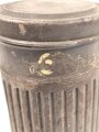 Wehrmacht,  Gasmaskendose, Bereitschaftsbüchse Modell 1930. Originallack, ungereinigtes Stück, datierung nicht lesbar