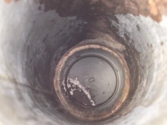 Wehrmacht,  Gasmaskendose, Bereitschaftsbüchse Modell 1938. Originallack, ungereinigtes Stück, datiert 1942