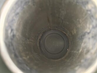 Wehrmacht,  Gasmaskendose, Bereitschaftsbüchse Modell 1938. Originallack, ungereinigtes Stück, datiert 1939