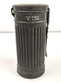 Wehrmacht,  Gasmaskendose, Bereitschaftsbüchse Modell 1938. Originallack, ungereinigtes Stück, datiert 1939