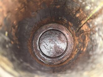 Wehrmacht,  Gasmaskendose, Bereitschaftsbüchse Modell 1938. Originallack, ungereinigtes Stück, datiert 1940