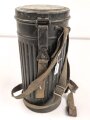 Wehrmacht,  Gasmaskendose, Bereitschaftsbüchse Modell 1938. Originallack, ungereinigtes Stück, datiert 1940