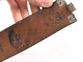 Koppelriemen für Mannschaften zum Waffenrock der Wehrmacht. Lackleder, gebraucht, Gesamtlänge 84cm