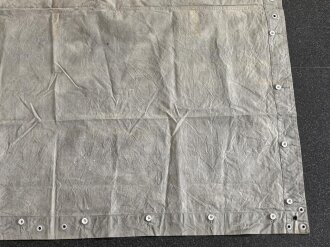 Zeltbahn Reichswehr / frühe Wehrmacht. Schnitt wie die Plane aus dem 1. Weltkrieg, gebrauchtes Stück ohne erkennbare Stempelung