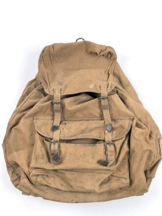 Luftwaffe Tropenrucksack. Getragenes Stück, ungereinigt, Rückseite unschlau beschriftet
