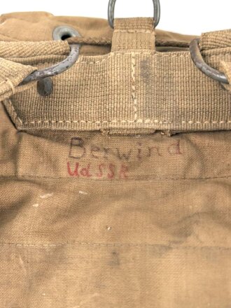 Luftwaffe Tropenrucksack. Getragenes Stück, ungereinigt, Rückseite unschlau beschriftet