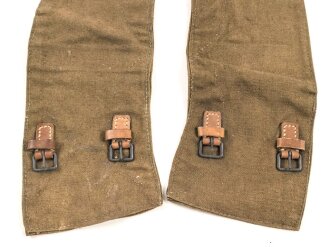 Paar Gamaschen Wehrmacht, getragenes Paar, das Leder zum Teil rissig.