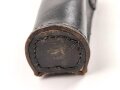 Bandolier für einen Fahnenträger, schwarzes Leder mit hellem Unterfutter. Unmarkiert, vermutlich für Kriegerverein oder ähnliches.