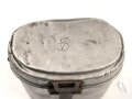 Kochgeschirr Wehrmacht, stark gebrauchtes Stück, der Deckel gestempelt H.W.43
