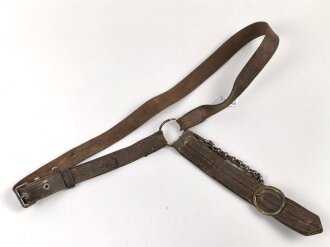 Kaiserreich, Säbelkoppel unvollständig. Nicht gereinigt, Leder weich