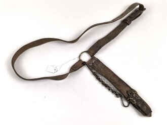 Kaiserreich, Säbelkoppel unvollständig. Nicht gereinigt, Leder weich