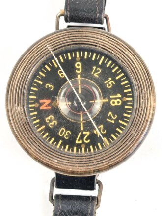 Luftwaffe, Armbandkompass Baumuster AK39, Fl 23235. Kleine Blase, originales Armband,