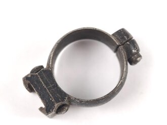 Teil einer Zielfernrohr Montage. Innendurchmesser 24,5mm, ohne Bezeichnung, Alter und Herkunft unbekannt