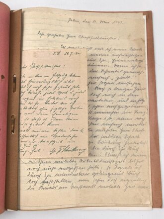 Reichsarbeitsdienst Arbeitsgau VII. DIN A4 Aktenhefter mit einigen handgeschriebenen Briefen sowie einem Deckblatt des Heftes " Nordmark"