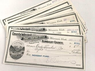USA, Zahlungsanweisungsbeleg von Humboldt County , Nevada, datiert 1919. Sie erhalten ein ( 1 ) Stück