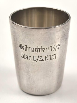 Heer, Erinnerungsbecher " Weihnachten 1937 Stab II./...