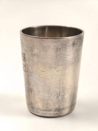 Heer, Erinnerungsbecher " Kriegsweihnachten 1939 Uffz. Korps Stab I./ I.R. 72" Höhe 45mm