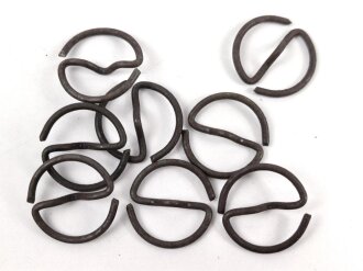 8 x S-Ring für Uniformknöpfe der Wehrmacht. Eisen, leicht angerostet