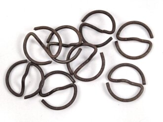 8 x S-Ring für Uniformknöpfe der Wehrmacht. Eisen, leicht angerostet