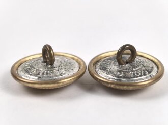 2 x Vergoldeter Uniformknopf 21mm