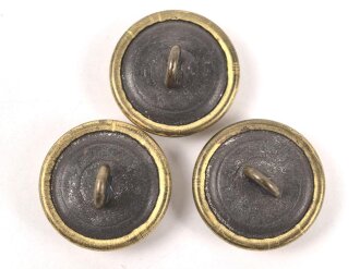 3 x Vergoldeter Uniformknopf 21mm
