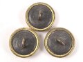 3 x Vergoldeter Uniformknopf 21mm