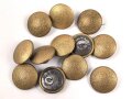 12 x Vergoldeter Uniformknopf je 21mm