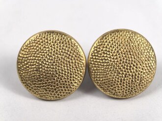Paar vergoldete Schoßknöpfe für Uniform, je 19mm