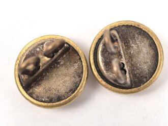 Paar vergoldete Schoßknöpfe für Uniform, je 19mm