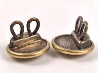 Paar vergoldete Schoßknöpfe für Uniform, je 19mm